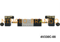 1/4» NPT 4V330C-08 AirTAC πνευματική βαλβίδα σωληνοειδών τύπων 5/3 στενό κέντρο AC220V DC24V τρόπων